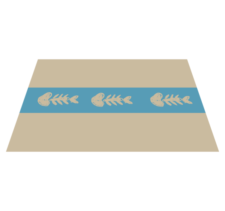 Hnědé a modré rybí kostry vinylové prostírání - TenStickers