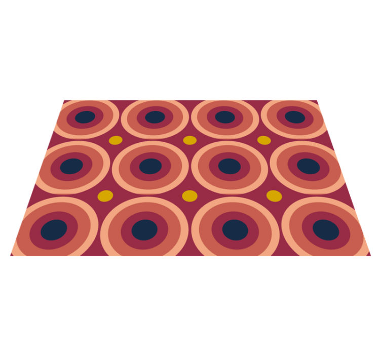 Vintage oranžové kruhy 70. Let, originální prostírání - TenStickers