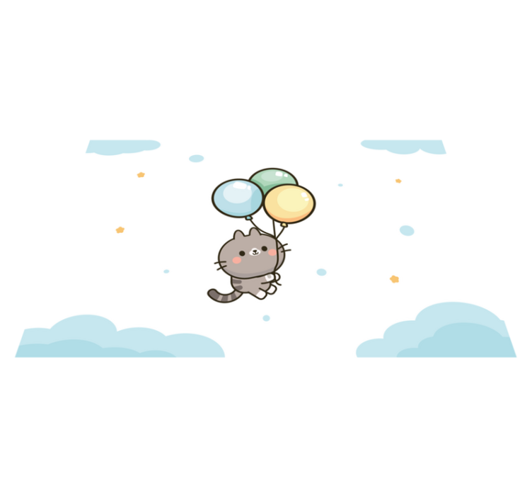 Kočka a balónky dětské prostírání - TenStickers