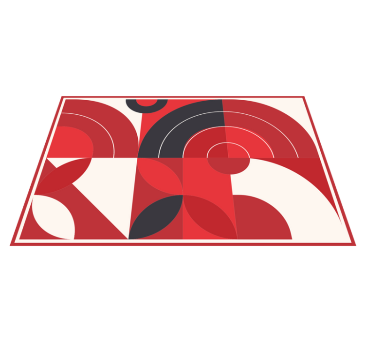 červené geometrické umění originální prostírání - TenStickers