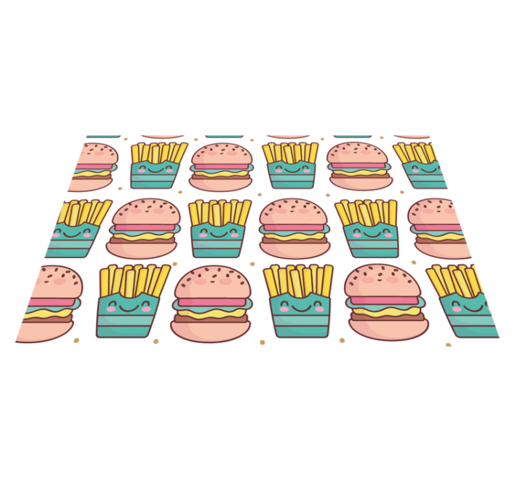 Hranolky a hamburger moderní prostírání - TenStickers