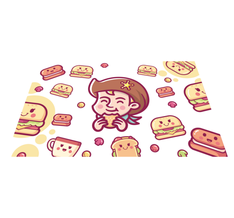 Dětské prostírání s veselým dítětem u burgerů - TenStickers