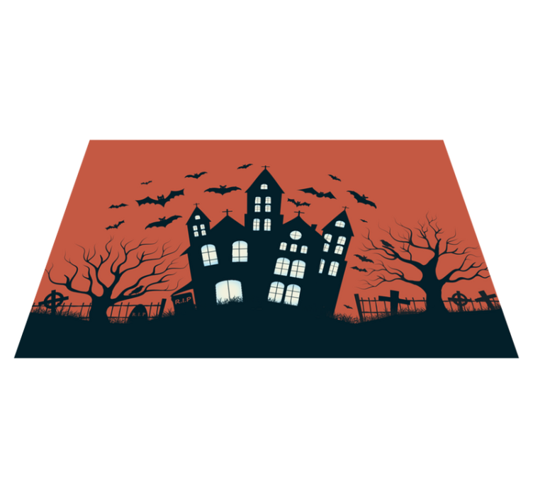 Hvězdný hrad létající netopýři halloween prostírání - TenStickers