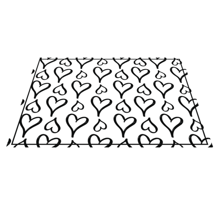 černé ilustrované srdce ikony domácí prostírání - TenStickers