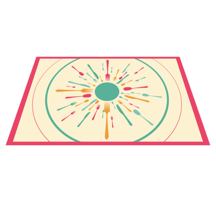 Moderní prostírání barevný výbuch příborů - TenStickers