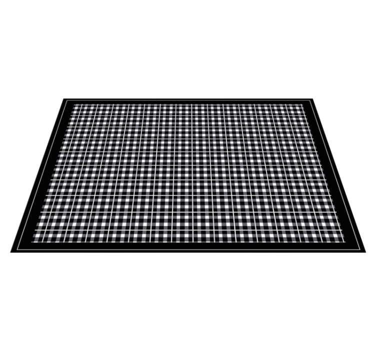 černobílé vinylové prostírání se vzorem gingham - TenStickers