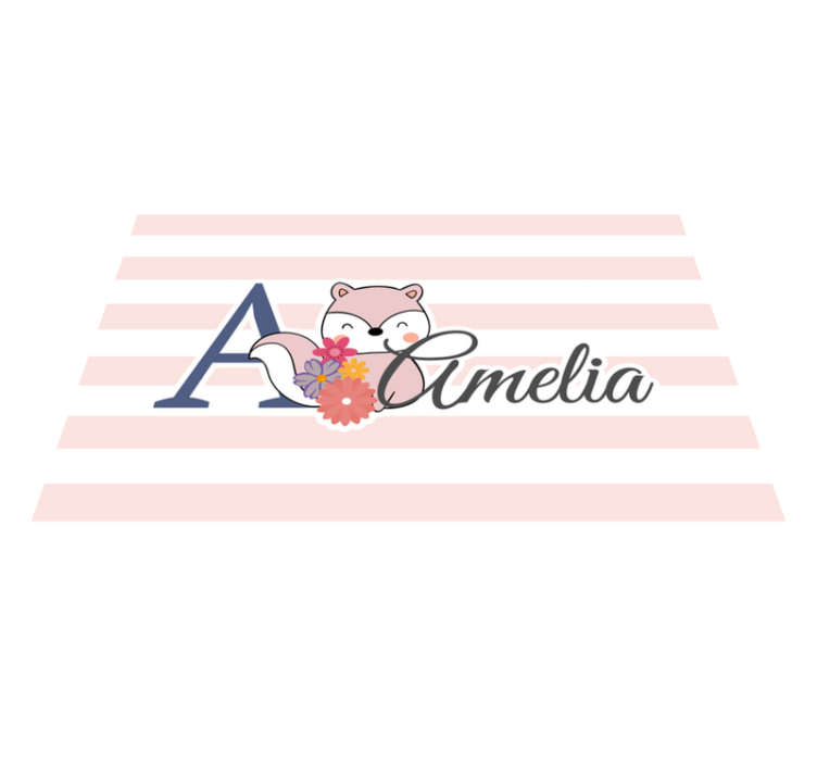 Roztomilá zvířátka veverka s prostíráním jmen - TenStickers