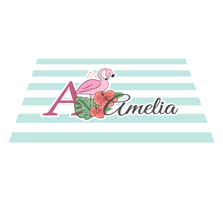 Dětské prostírání plameňák monogram amelia - TenStickers