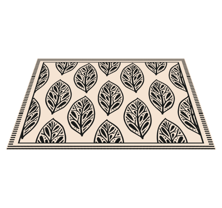 černé roztomilé stromové listy originální prostírání - TenStickers