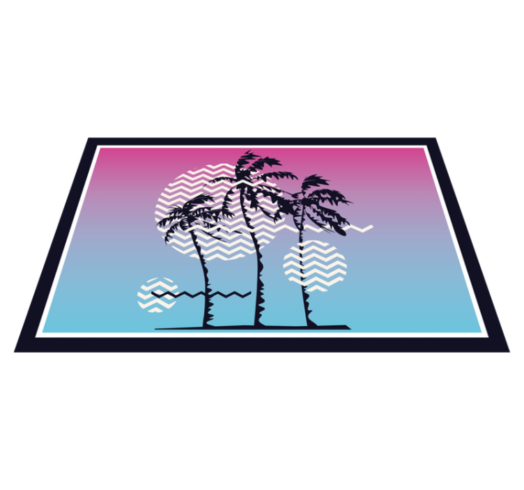 Retro západy slunce palmy originální prostírání - TenStickers