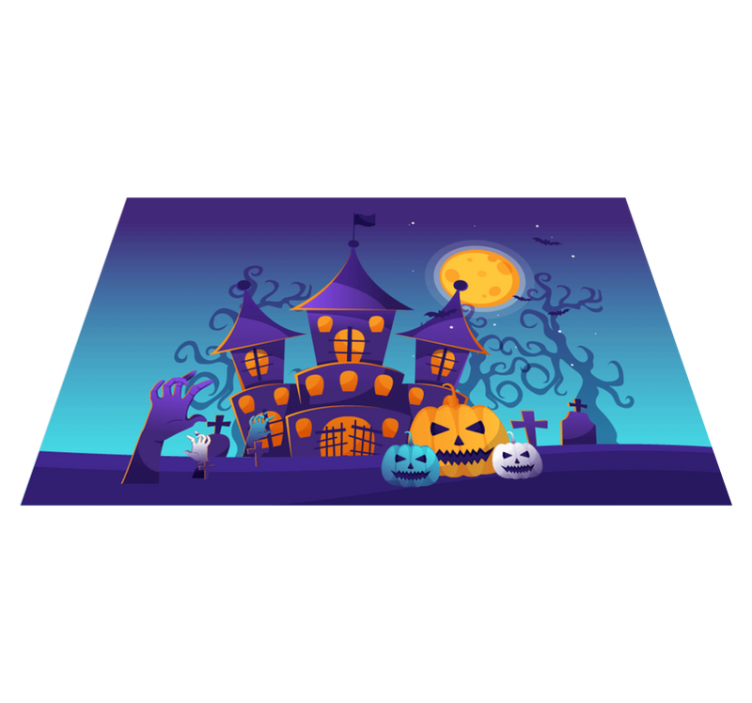 Halloweenské prostírání s děsivým hradem - TenStickers