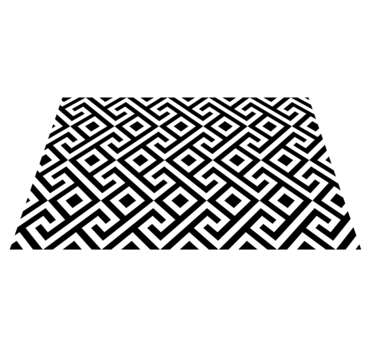 černé a bílé složité geometrické prostírání - TenStickers