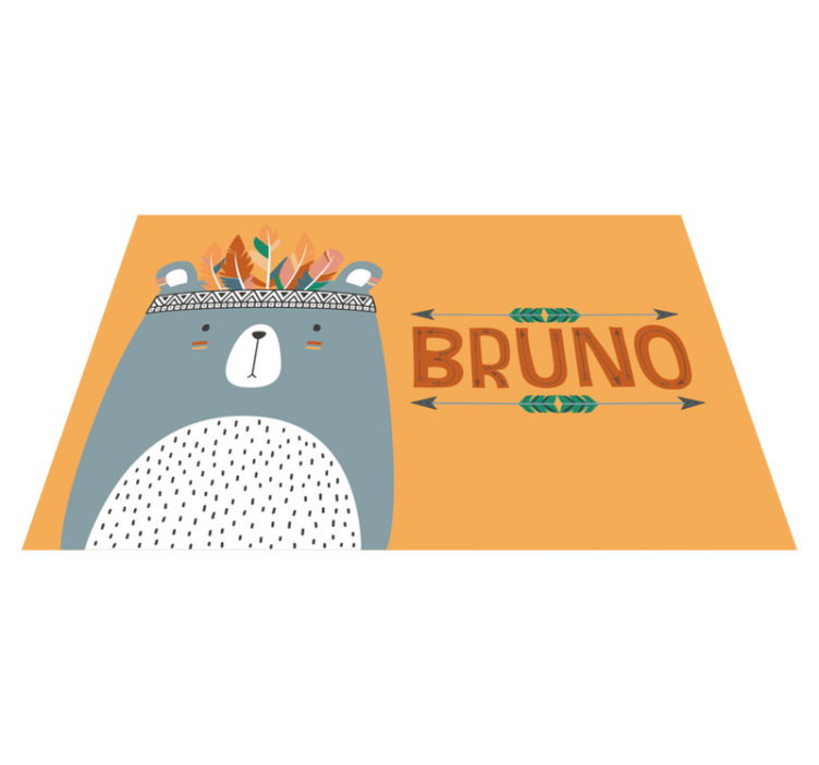 Personalizované prostírání s modrým nordickým medvědem - TenStickers