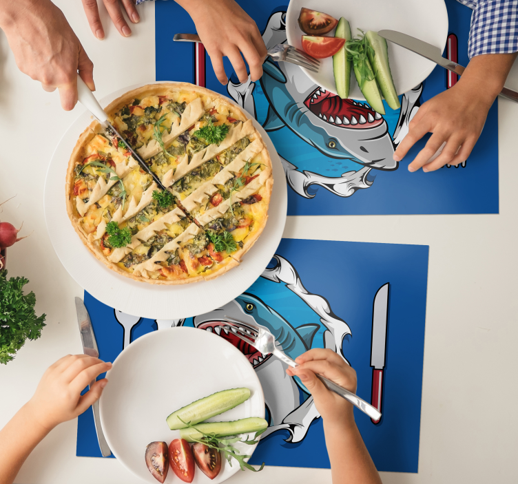 Velký žralok 3d rybí prostírání - TenStickers