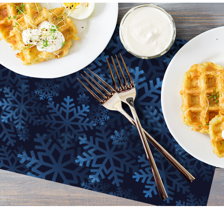 Abstraktní sněhové vločky vánoční prostírání - TenStickers