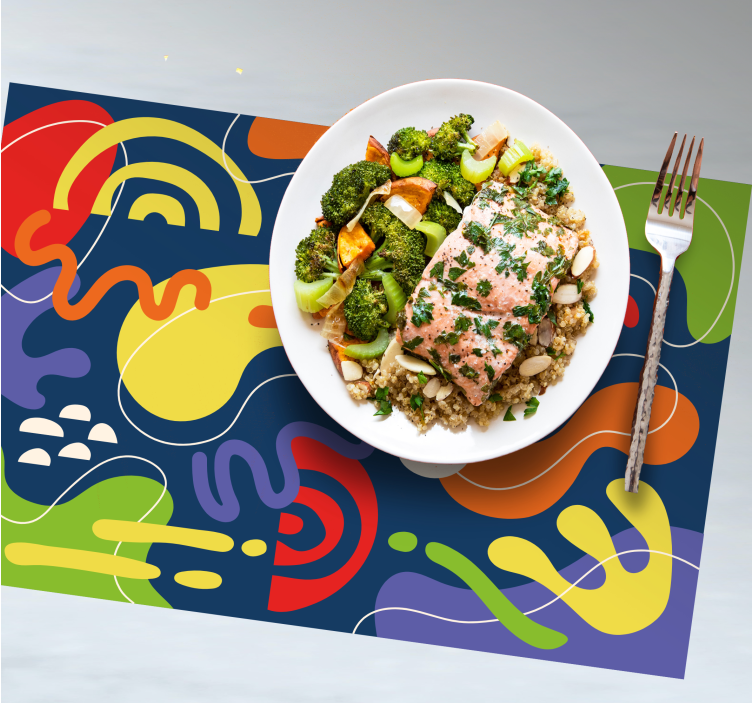 Barevné abstraktní styl restaurace prostírání - TenStickers