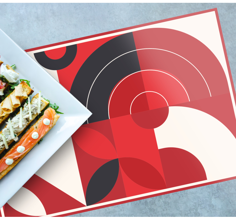 červené geometrické umění originální prostírání - TenStickers