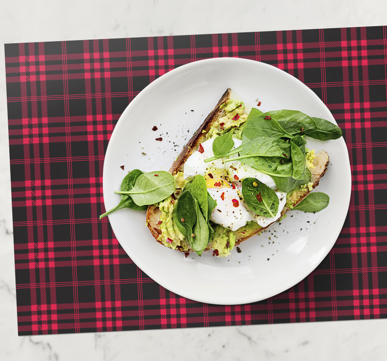 červený tartan vánoční prostírání - TenStickers