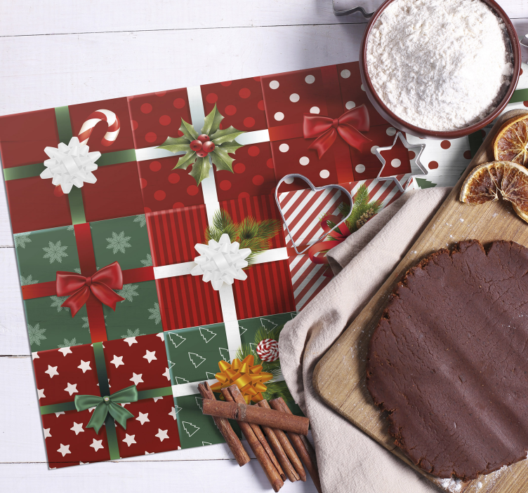 Dárkové krabičky zabalí vánoční prostírání - TenStickers