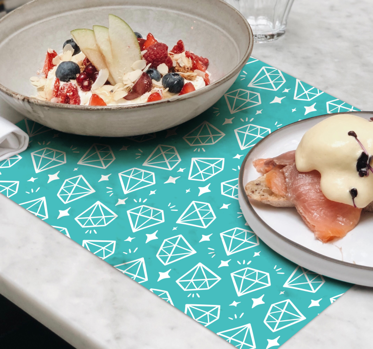 Diamanty na tyrkysové pozadí prostírání - TenStickers