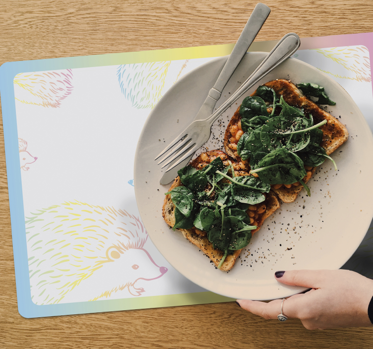 Dikobraz nakreslený v řádcích ježek na prostírání - TenStickers