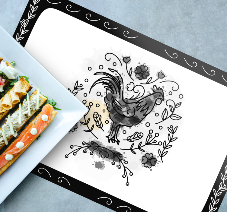 Elegantní ilustrace kohout moderní prostírání - TenStickers