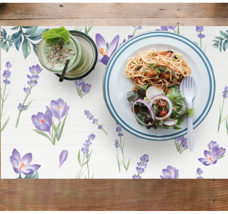 Fialové květy s vodou originální prostírání - TenStickers