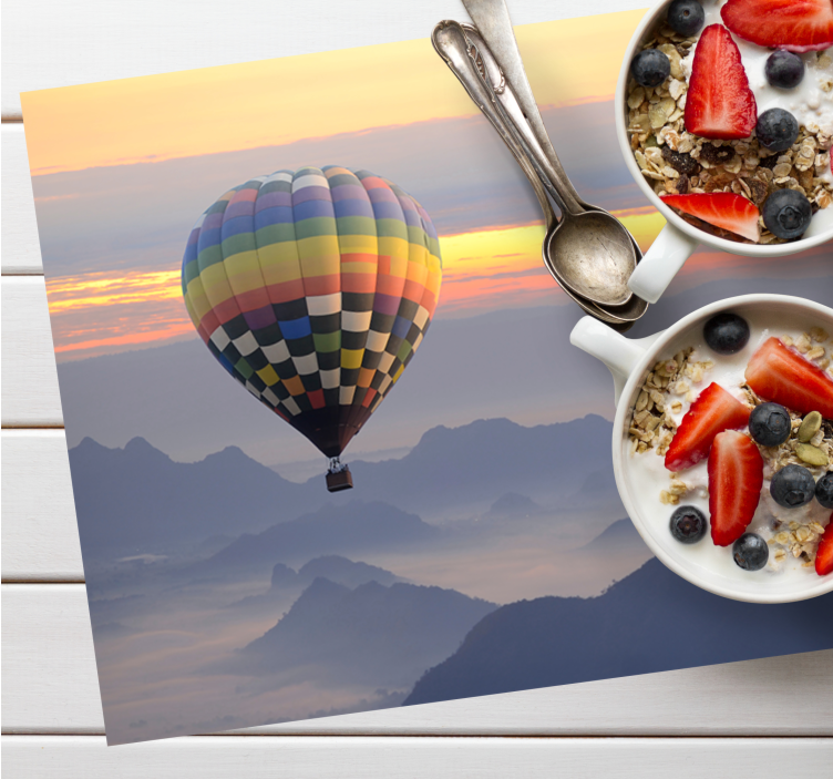 Horkovzdušný balón estetické barvy prostírání - TenStickers