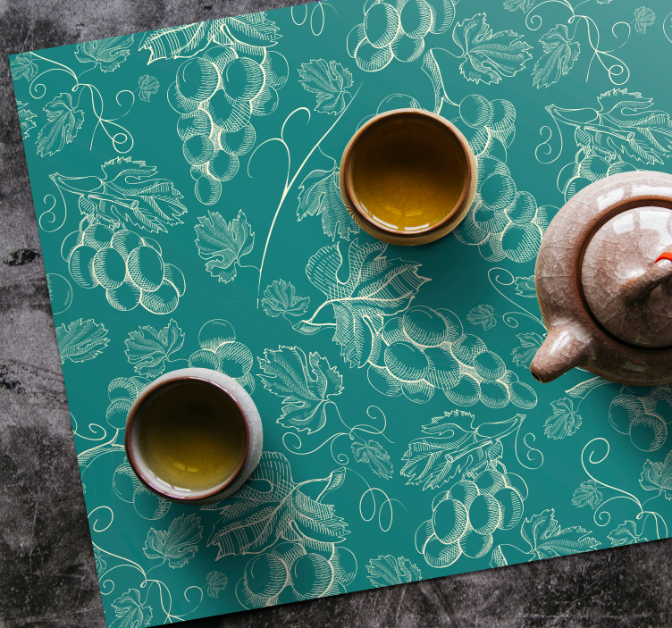 Hrozny na tyrkysových originálních prostíráních - TenStickers