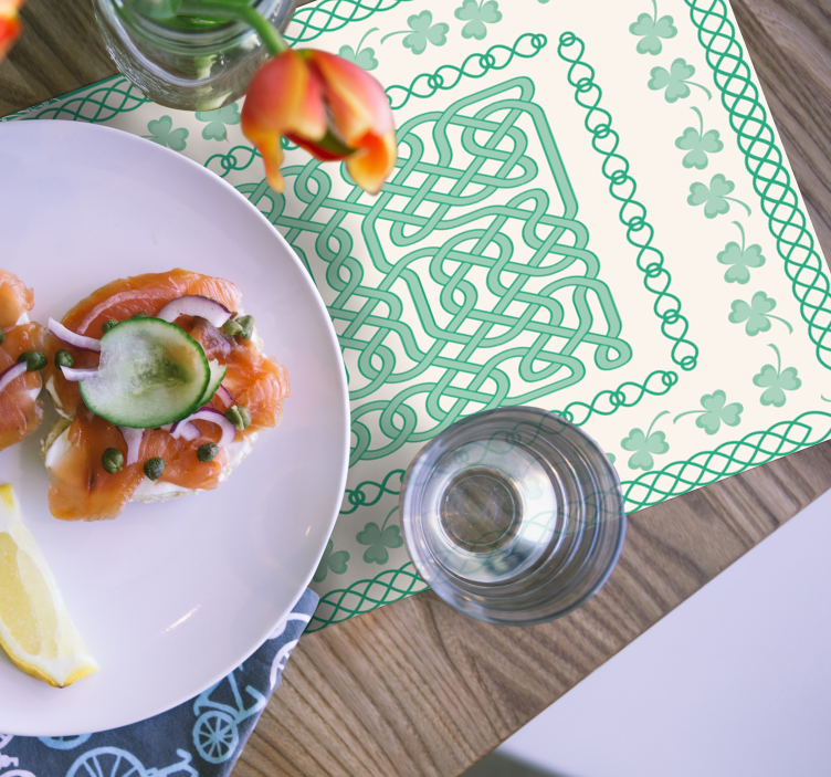 Kulaté trojlístky zelené prostírání - TenStickers