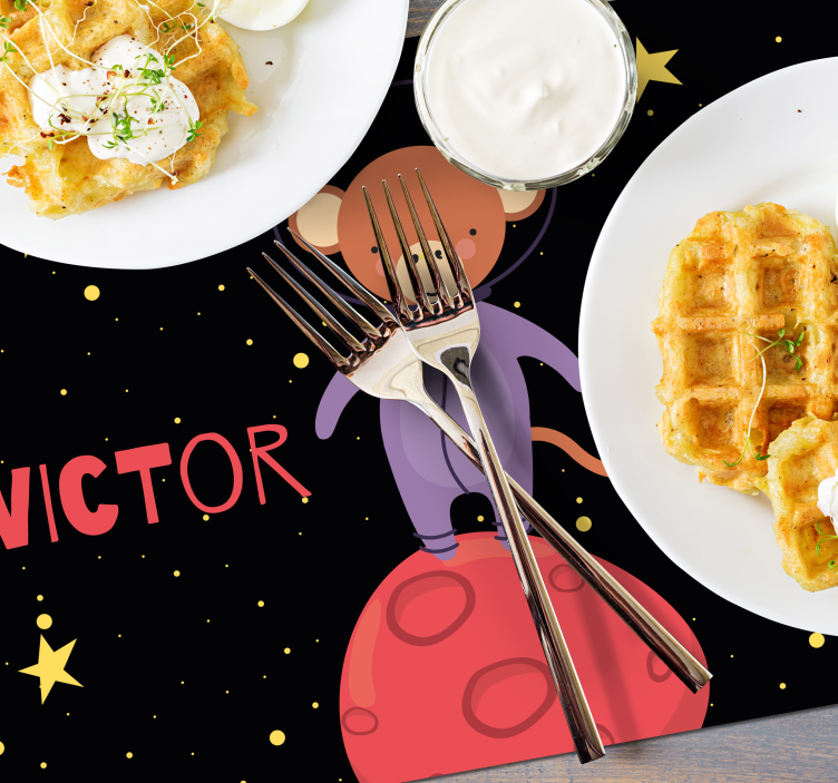 Malá opice s hvězdami přizpůsobená prostírání - TenStickers