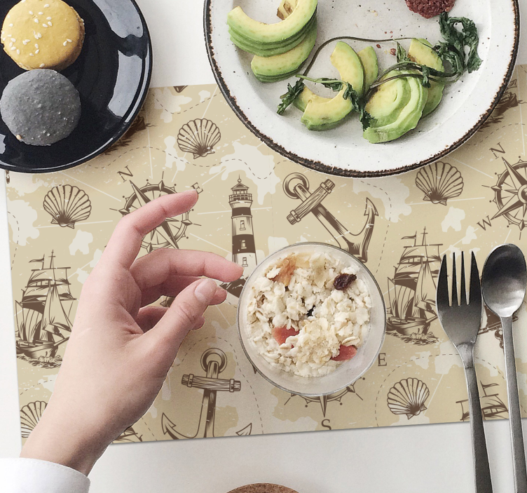 Mořské předměty mušle prostírání - TenStickers