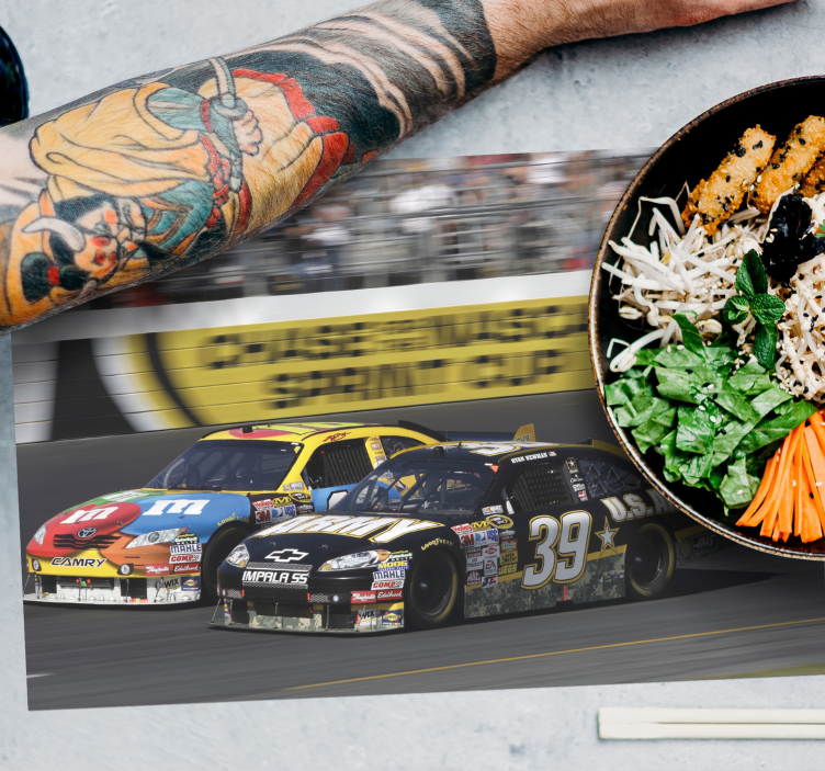 Nascar závodní vozy prostírání - TenStickers