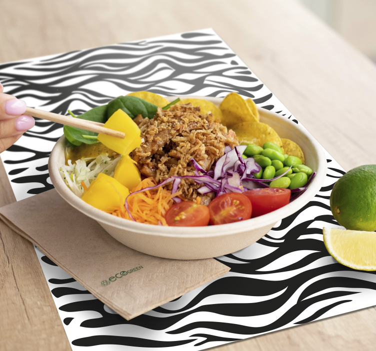 Pruhované pozadí zebra prostírání - TenStickers