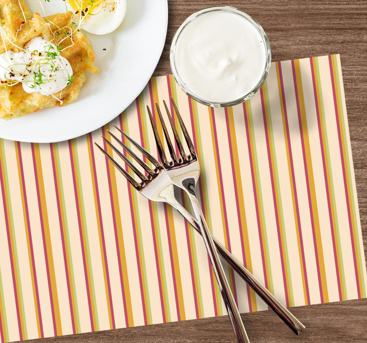 Moderní prostírání s retro pastelovým pruhovaným vzorem - TenStickers