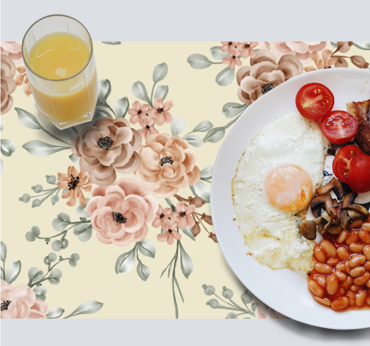 Romantické velké olejové růže elegantní prostírání - TenStickers