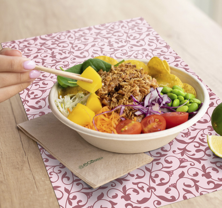 Růžové rozvětvení květinové prostírání - TenStickers