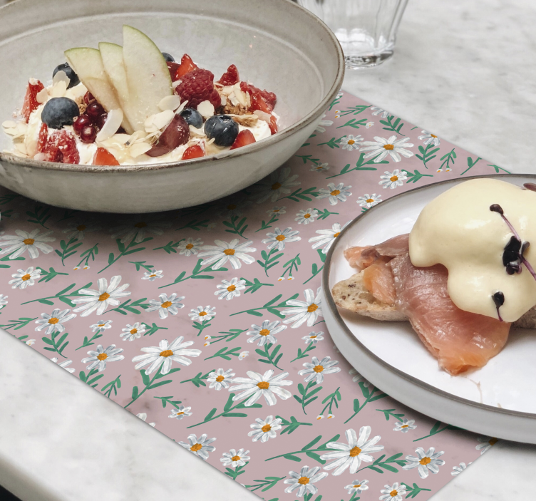 Sedmdesátá léta sedmikrásky růžové květinové prostírání - TenStickers