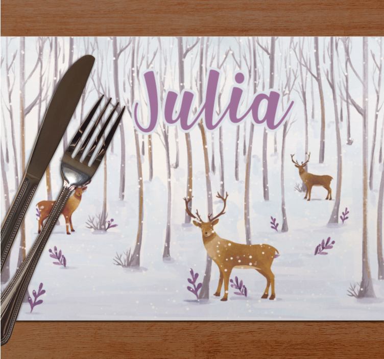 Prostírání skandinávská zimní lesní zvířata - TenStickers