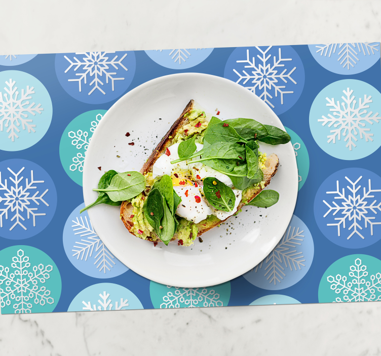 Sněhové vločky v kruzích vánoční prostírání - TenStickers