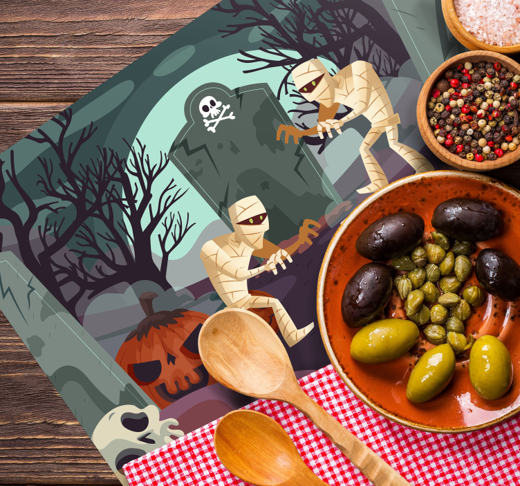 Strašidelné mumie halloween prostírání - TenStickers