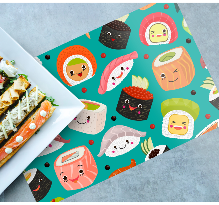 Sushi s tvářemi vinylové prostírání - TenStickers