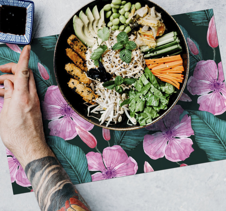 Velké tropické květiny květinové prostírání - TenStickers