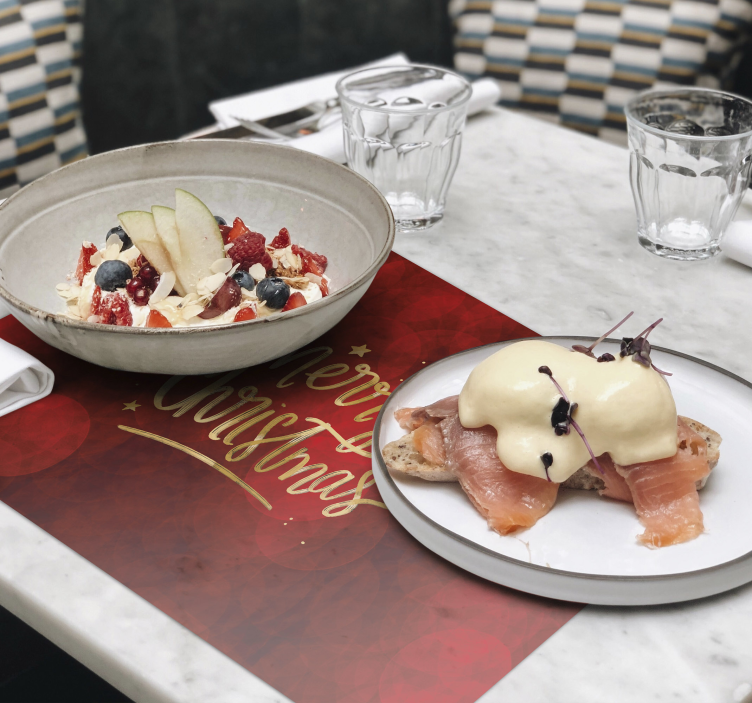 Veselé vánoce v červené vánoční prostírání - TenStickers