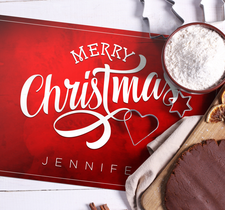 Veselé vánoční text červené prostírání - TenStickers