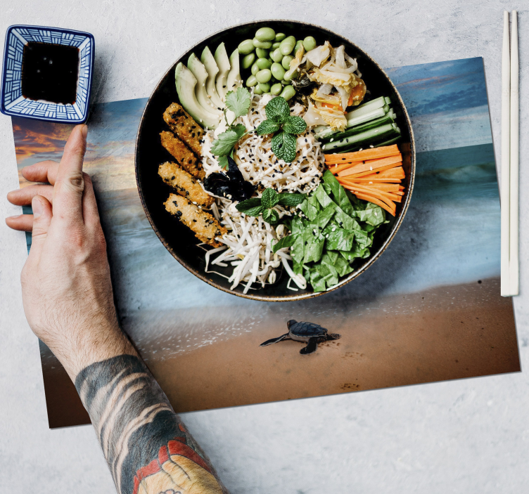 Západ slunce s želvy želví prostírání - TenStickers