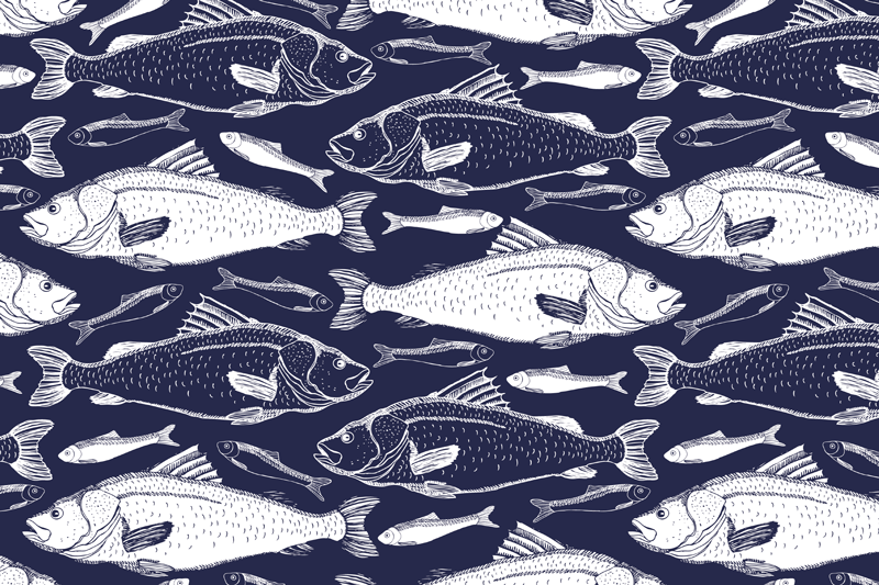 Ryby pod mořem prostírání - TenStickers