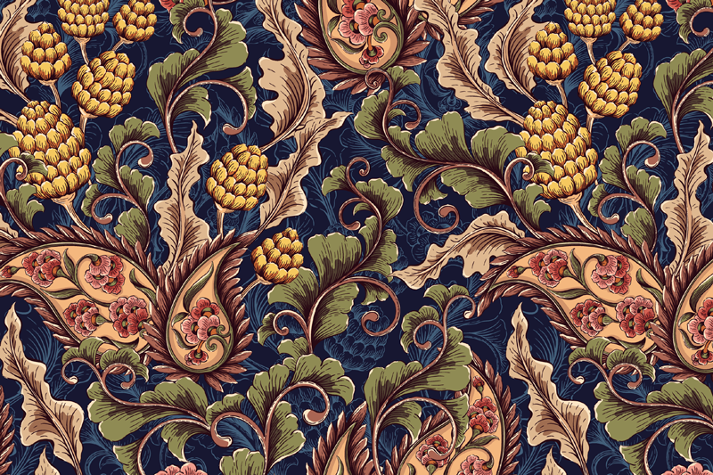 Realistické paisley ilustrace módní prostírání - TenStickers