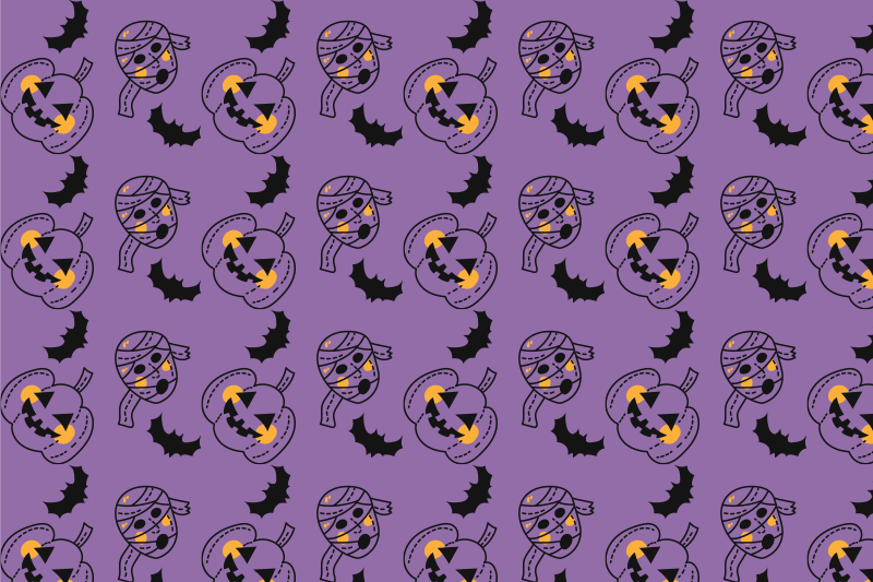 Halloweenské prostírání s hravými dýňovými vzory - TenStickers