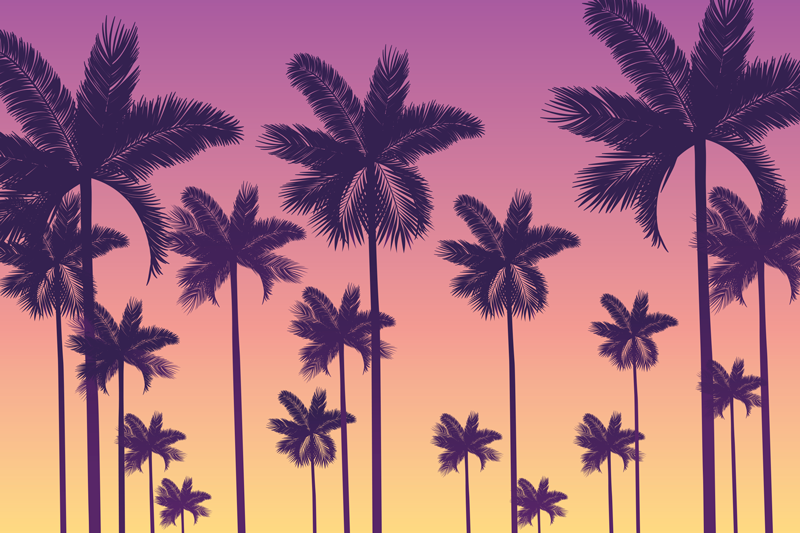 Originální prostírání palm tree sunset - TenStickers